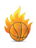 Basketball Ball in fire