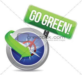 Go green on a compass