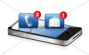 smartphone, phone and email. Communication concept