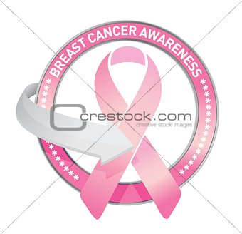 pink breast cancer prevention stamp seal