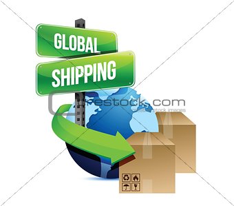 international shipping concept illustration design