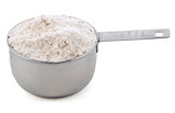 Plain / all purpose flour presented in an American metal cup mea