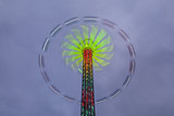 Danger carousel - big wheel in motion at night