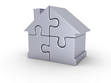 Silver puzzle house