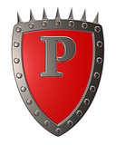 shield with letter p
