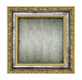 silver and gold frame with canvas interior