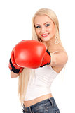 Sexy woman with boxing gloves