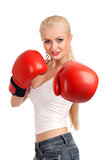Sexy woman with boxing gloves