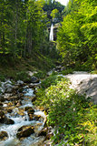 Pericnik waterfall in Julian Alps in Slovenia