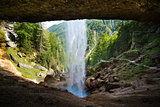 Pericnik waterfall in Julian Alps in Slovenia