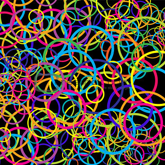 Background with neon colored circles