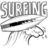 Surfing sports sketch
