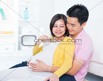 Pregnant woman drinks water