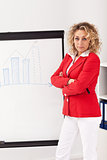 Woman in business outfit making a presentation