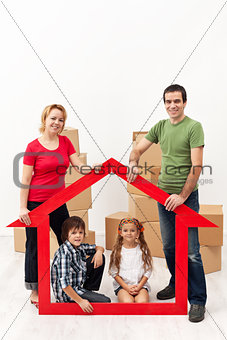 Family with kids buying a new home