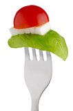 Caprese salad on the fork