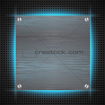 Abstract background with brushed metal inset