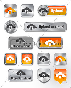 Collection of Upload to cloud metallic and glossy elements