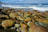 Rocky beach with waves