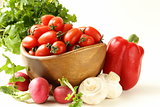 cherry tomatoes, radishes, peppers and parsley - assorted vegetables
