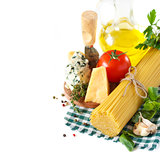 Ingredients for preparing pasta.