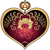Red and gold vintage heart