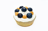 muffin with italian pastries called amaretti and blueberries