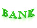 BANK sign with green letters 
