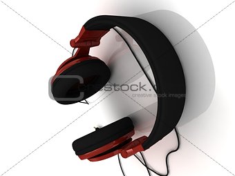 Quality headphones in a brown frame