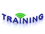 TRAINING sign with the green antenna