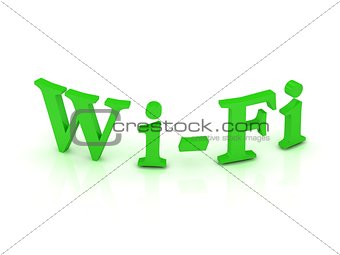 WIFI sign with green letters 
