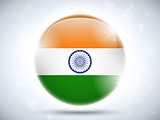 India Flag Glossy Button