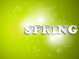 Green Spring Background With Light