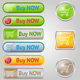 Shiny, stylish Buy buttons with cart