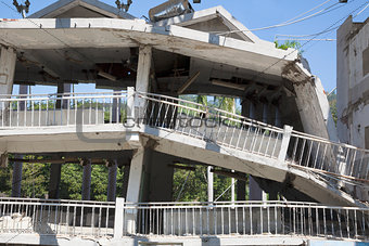 building destroyed during the earthquake