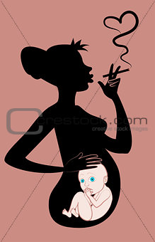 Smoking pregnant woman
