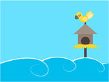Bird on the water illustration