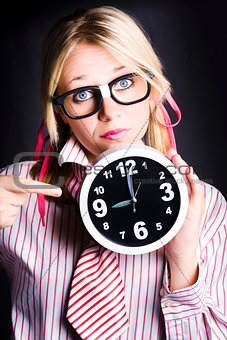Punctual Woman Late For Time Schedule Deadline