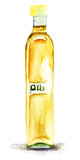 Oil in a glass bottle