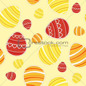 Yellow Easter seamless pattern
