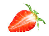 Slice of red berry fresh strawberry