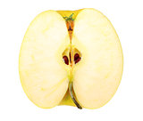Slice of a fresh yellow apple
