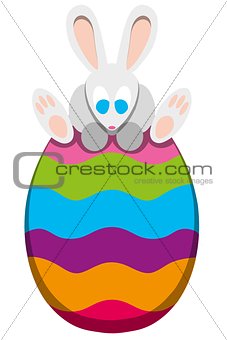 Rabbit On Easter Egg