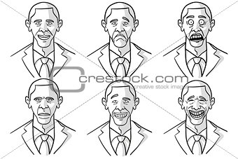 Barack Obama Cartoon Faces