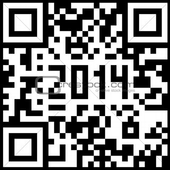 2014 New Year counter, QR code vector.
