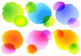 colorful watercolor splashes, vector