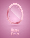 Happy easter background with glass egg.