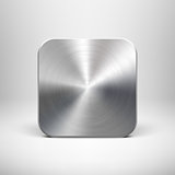 Technology Blank App Icon Template with Metal Texture for UI