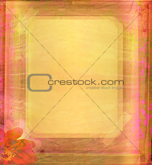  Grunge Frame For Congratulation With Flower 