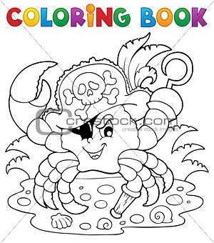 Coloring book with pirate crab